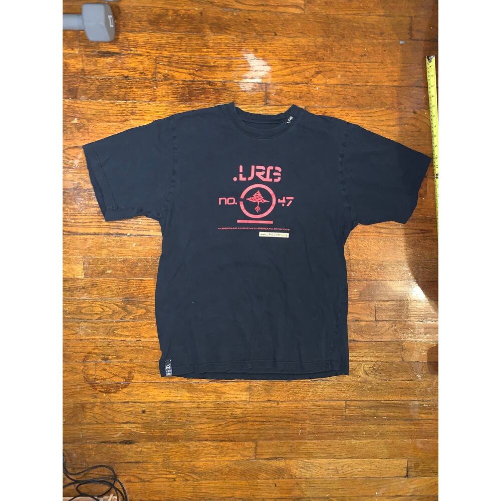 LRG Logo T Shirt Large Black Y2K Skate Streetwear Tee